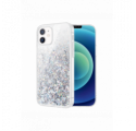 ETUI LIQUID SPARKLE NA TELEFON  APPLE IPHONE 12 / 12 PRO SREBRNY