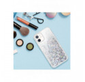 ETUI LIQUID SPARKLE NA TELEFON  APPLE IPHONE 12 / 12 PRO SREBRNY