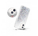 ETUI LIQUID SPARKLE NA TELEFON  APPLE IPHONE 12 MINI SREBRNY