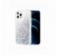 ETUI LIQUID SPARKLE NA TELEFON  APPLE IPHONE 12 PRO MAX SREBRNY