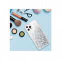 ETUI LIQUID SPARKLE NA TELEFON  APPLE IPHONE 12 PRO MAX SREBRNY