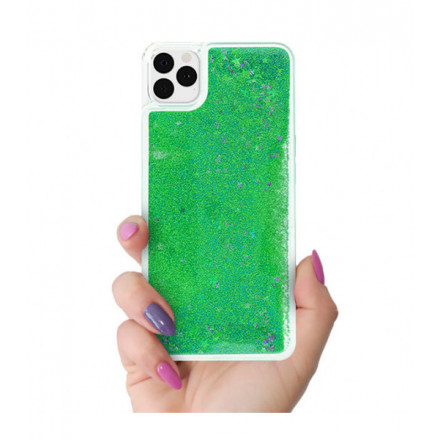 ETUI LIQUID SPARKLE NA TELEFON  APPLE IPHONE 11 PRO ZIELONY