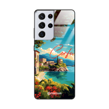 Etui Black Case Glass do SAMSUNG GALAXY S21 ULTRA SUMMER PARADISE ST_PAR102