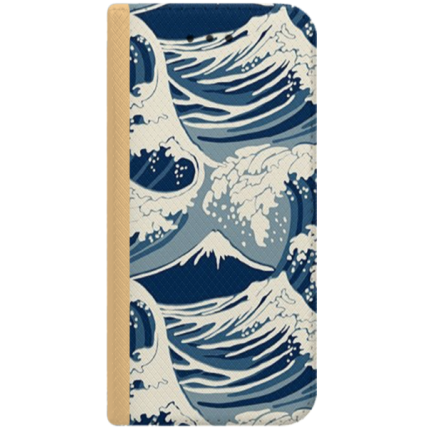 ETUI BOOK MAGNET NA TELEFON HUAWEI P10 LITE ZŁOTY JAPOŃSKIE FALE