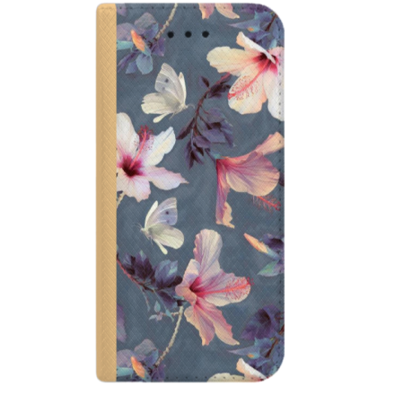ETUI BOOK MAGNET NA TELEFON HUAWEI P10 LITE ZŁOTY KWIATOWY OGRÓD