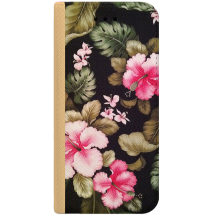 ETUI BOOK MAGNET NA TELEFON HUAWEI P10 LITE ZŁOTY KWIATOWY RAJ