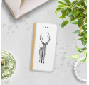 ETUI BOOK MAGNET NA TELEFON HUAWEI P10 LITE ZŁOTY LEŚNY JELEŃ