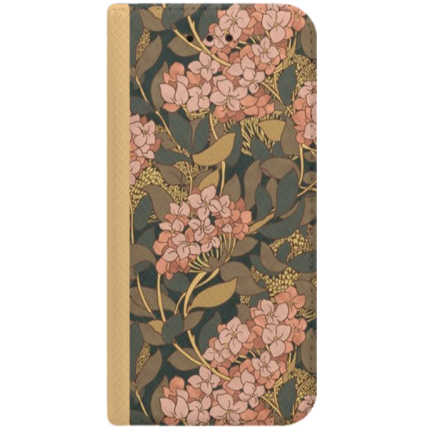 ETUI BOOK MAGNET NA TELEFON HUAWEI P10 LITE ZŁOTY PASTELOWE KWIATY