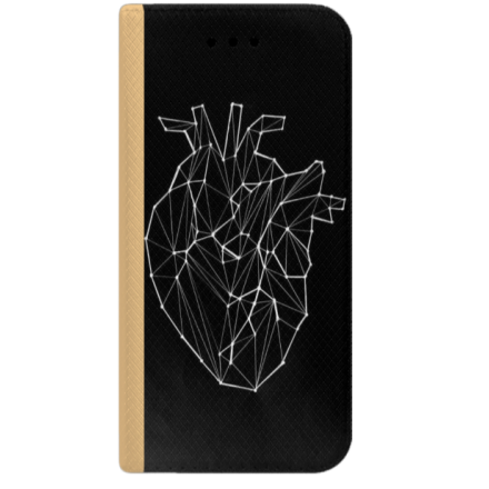 ETUI BOOK MAGNET NA TELEFON HUAWEI P10 LITE ZŁOTY SERCE