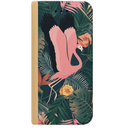 ETUI BOOK MAGNET NA TELEFON HUAWEI P10 LITE ZŁOTY TROPIKALNY FLAMING
