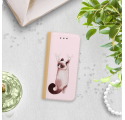 ETUI BOOK MAGNET NA TELEFON HUAWEI Y5 2018 ZŁOTY ROŻOWY KOT