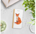 ETUI BOOK MAGNET NA TELEFON IPHONE 6 6S ZŁOTY RUDY LIS GEOMETRYCZNY