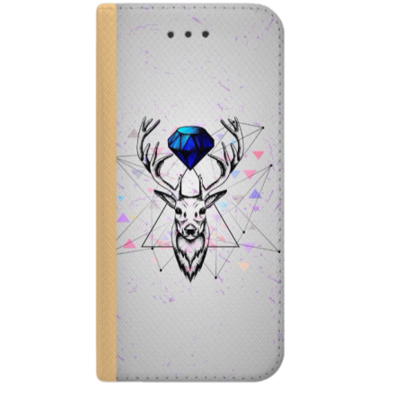 ETUI BOOK MAGNET NA TELEFON IPHONE 7 / 8 ZŁOTY JELEŃ GEOMETRYCZNY