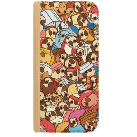 ETUI BOOK MAGNET NA TELEFON IPHONE 7 / 8 ZŁOTY MOPSO KSZTAŁTY