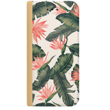 ETUI BOOK MAGNET NA TELEFON IPHONE 7 / 8 ZŁOTY PALMOWE LIŚCIE