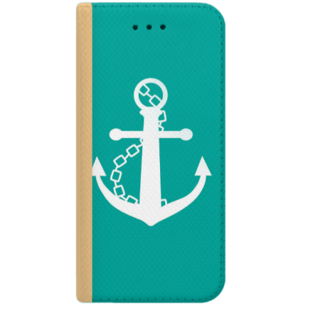 ETUI BOOK MAGNET NA TELEFON IPHONE XR ZŁOTY KOTWICA