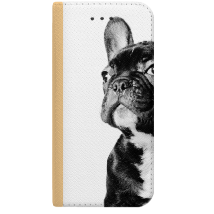 ETUI BOOK MAGNET NA TELEFON IPHONE XR ZŁOTY MOPSIK