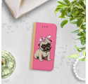 ETUI BOOK MAGNET NA TELEFON IPHONE XR ZŁOTY SŁODKI MOPS