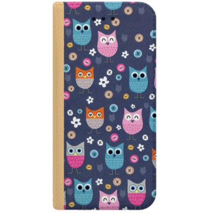 ETUI BOOK MAGNET NA TELEFON IPHONE XR ZŁOTY SOWY