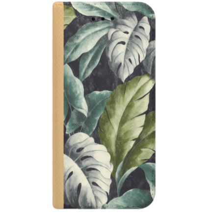 ETUI BOOK MAGNET NA TELEFON IPHONE XR ZŁOTY TROPIKALNY LAS