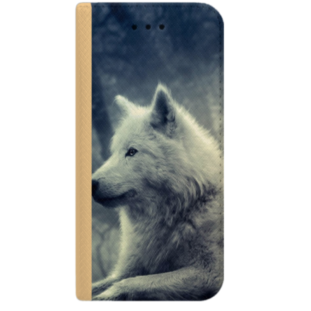 ETUI BOOK MAGNET NA TELEFON IPHONE XR ZŁOTY WILK