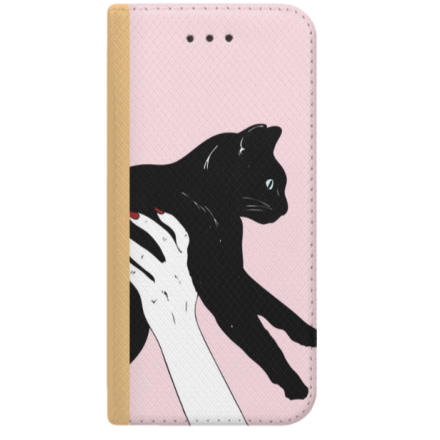 ETUI BOOK MAGNET NA TELEFON IPHONE XS MAX ZŁOTY MÓJ CZARNY KOT