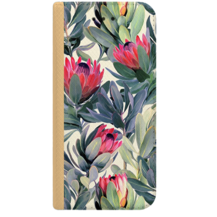 ETUI BOOK MAGNET NA TELEFON IPHONE XS MAX ZŁOTY TROPIKALNE ROŚLINY