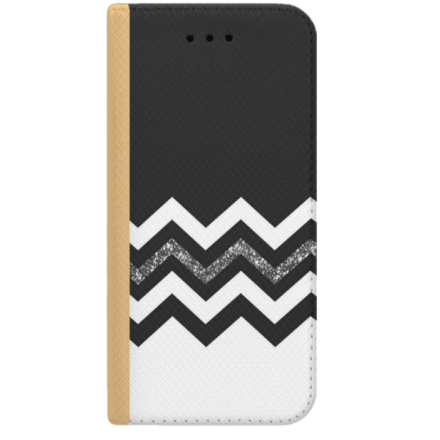 ETUI BOOK MAGNET NA TELEFON IPHONE XS MAX ZŁOTY ZYGZAKI