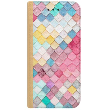 ETUI BOOK MAGNET NA TELEFON SAMSUNG GALAXY A3 2017 ZŁOTY TĘCZOWA ŁUSKA
