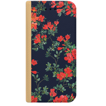 ETUI BOOK MAGNET NA TELEFON SAMSUNG GALAXY J5 2017 ZŁOTY CZERWONE KWIATY