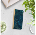 ETUI BOOK MAGNET NA TELEFON HUAWEI P10 LITE ZŁOTY NIEBIESKIE LIŚCIE