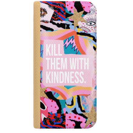 ETUI BOOK MAGNET NA TELEFON HUAWEI Y5 2018 ZŁOTY KILL THEM WITH KINDNESS