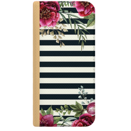 ETUI BOOK MAGNET NA TELEFON IPHONE 6 6S ZŁOTY KWIATY WIOSENNE