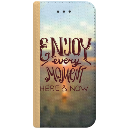 ETUI BOOK MAGNET NA TELEFON IPHONE XR ZŁOTY ENJOY EVERY MOMENT