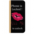 ETUI BOOK MAGNET NA TELEFON IPHONE XR ZŁOTY KISS ME TO UNLOCK