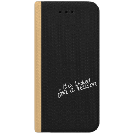 ETUI BOOK MAGNET NA TELEFON IPHONE 7 / 8 ZŁOTY IT IS LOCKED FOR AREASONS
