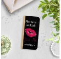 ETUI BOOK MAGNET NA TELEFON IPHONE XR ZŁOTY KISS ME TO UNLOCK