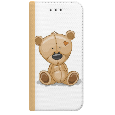 ETUI BOOK MAGNET NA TELEFON IPHONE XR ZŁOTY PLUSZOWI MIŚ