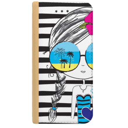 ETUI BOOK MAGNET NA TELEFON IPHONE XS MAX ZŁOTY SUMMER GIRL