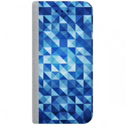 ETUI BOOK MAGNET NA TELEFON SAMSUNG GALAXY A5 2016 STALOWY BLUE GEOMETRIC