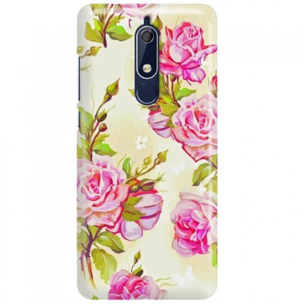 Etui na telefon NOKIA 5.1 KWIATY FLOWERS