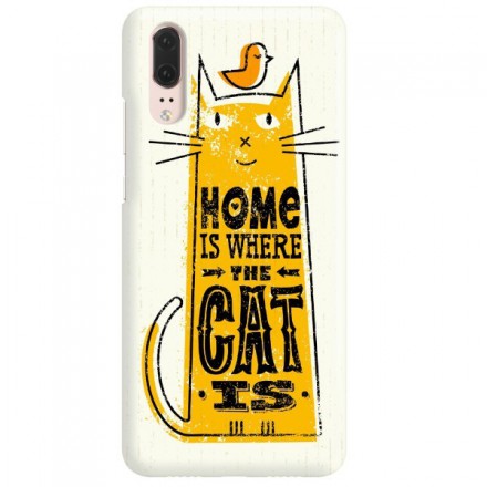 Etui na telefon HUAWEI P20 HOME IS WHERE THE CAT IS