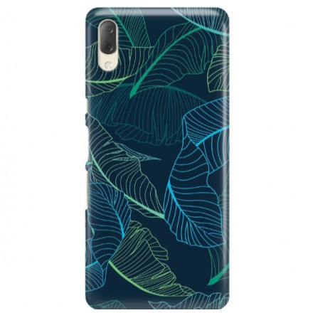 Etui na telefon SONY XPERIA L3  NIEBIESKIE LIŚCIE