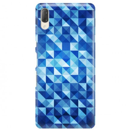 Etui na telefon SONY XPERIA L3  BLUE GEOMETRIC