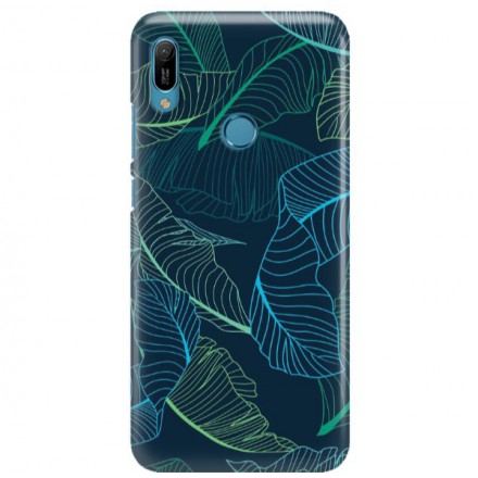 Etui na telefon HUAWEI Y6 2019 NIEBIESKIE LIŚCIE