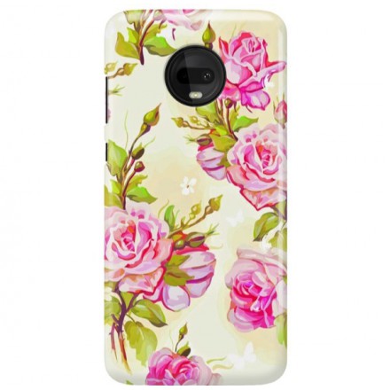 Etui na telefon MOTOROLA MOTO G7  KWIATY FLOWERS