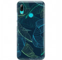 Etui na telefon HUAWEI Y7 2019 NIEBIESKIE LIŚCIE
