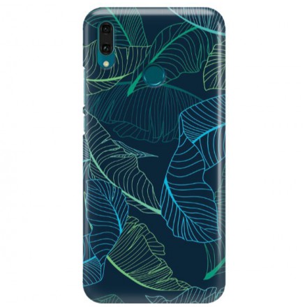 Etui na telefon HUAWEI Y9 2019 NIEBIESKIE LIŚCIE