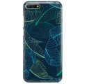 Etui na telefon HUAWEI Y7 2018 / Y7 PRIME 2018 NIEBIESKIE LIŚCIE