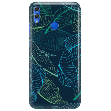 Etui na telefon HUAWEI HONOR 8X NIEBIESKIE LIŚCIE